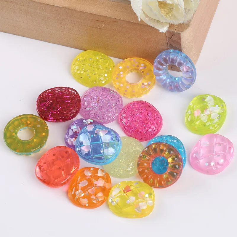 30 шт плоская задняя Смола милые конфеты для украшения кольца DIY - Цвет: as picture