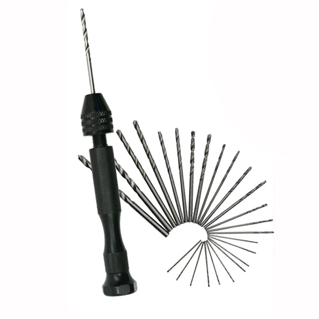  Woodworking Drilling Rotary Tools Manual Drill 10pcs Twist Drill Bit Mini Micro Aluminum Alloy Hand