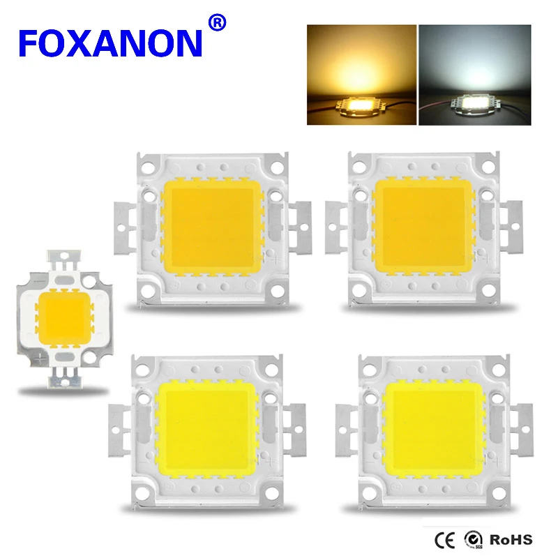 1 шт.. 10W 20W 30W 50W 100 Вт COB SMD встроенные диоды светодио дный чип светодиодная лампа источник света для светодио дный DIY LED s прожектор точечная