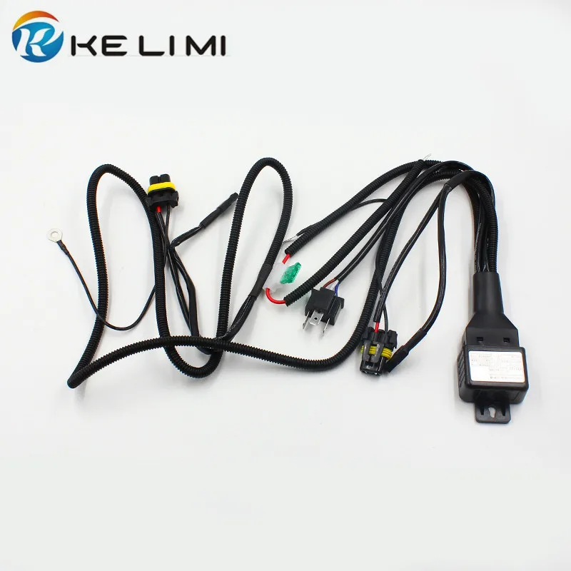 

Automobile headlight retrofit work H4 9003 HB2 high low bi-xenon bulb hid wiring harness controller wires 12V 35W
