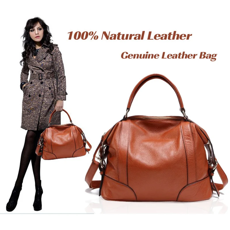 Ellacey Real Leather Bags Women Genuine Leather Bags Ladies Boston...