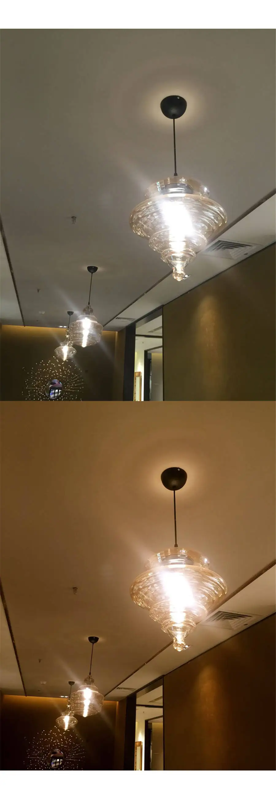 Nordic в форме тыквы витражное стекло подвесные светильники для гостиной, столовой, кухонный led светильник Лофт Декор осветительных приборов