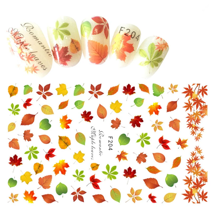 

1 Sheet Chic Maple Leaf Design 3D Adhesive Tips Nails Decal Nail Art Sticker Decoration For Women Nail Art DIY Tools Accessories