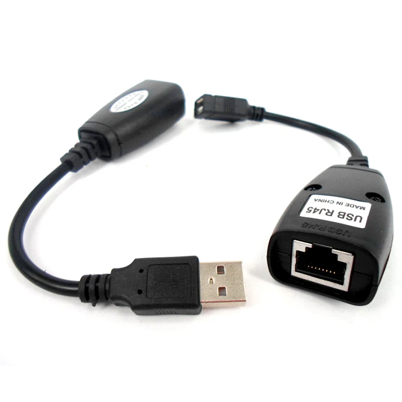 New Hot USB 2.0 MALE to FEMALE CAT5/CAT5E/6 RJ45 Extender Lan