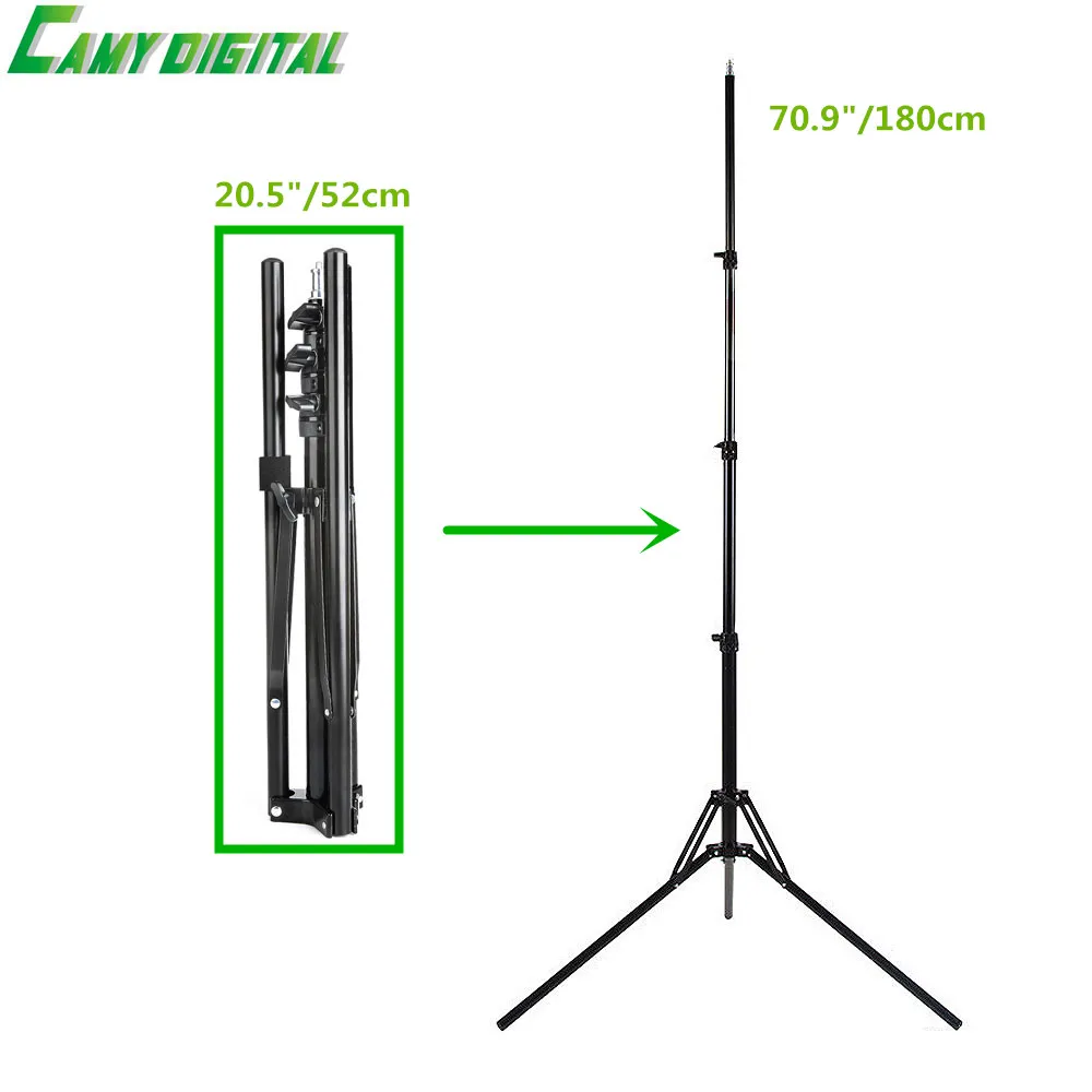 

Professional Light stand Metal&Plastic Stable 4 Section Adjustable 52cm~180cm For Studio Flash/Speedlite/SoftBox,etc