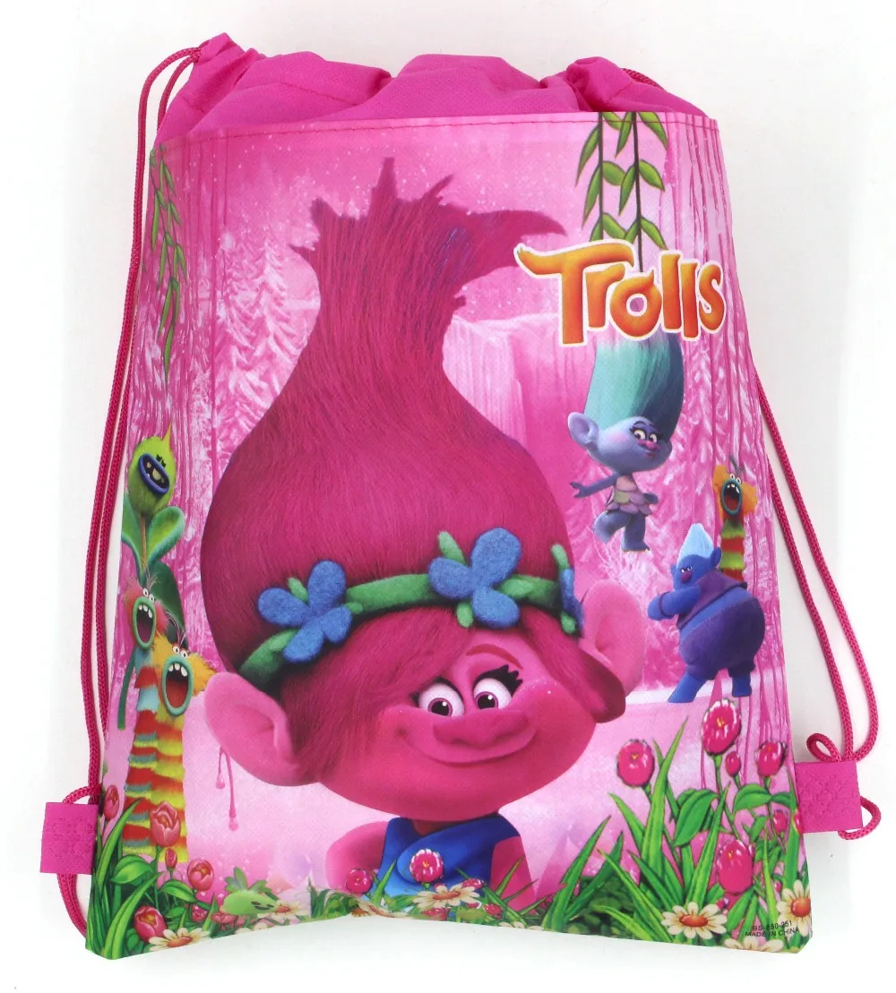 1 шт., Нетканая сумка с изображением Минни Микки Моаны троллей, тканевый рюкзак, детская школьная сумка для путешествий, украшение mochila, Подарочная сумка на шнурке