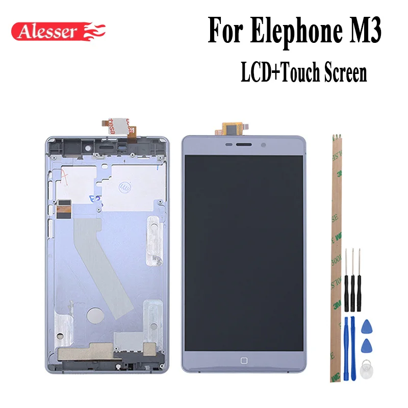 

Alesser For Elephone M3 LCD Display+ Touch Screen With Frame Assembly Repair Parts 5.5 Inch Mobile Accessories+Tools +Adhesive