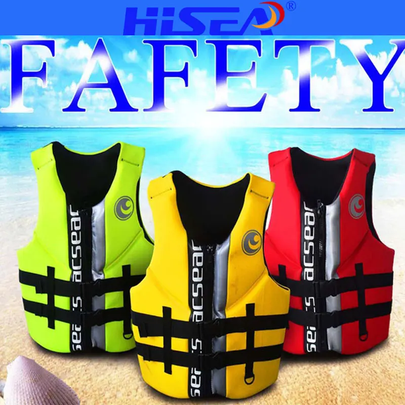 

XS-XXXL Professional Neoprene Life Jacket for Adult Kids Polyester Fishing Swimming Pool Boating Drifting Floating Surf Vest W $