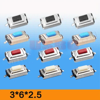 

Wholesale 50ma 12V DC 3*6*2.5mm SMD Tact Switch 2 pin micro button switch Two feet of the liquid crystal device Tactile switch