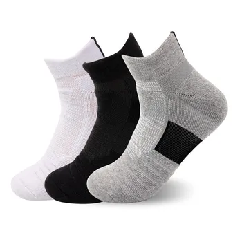 

3 Pair/Lot Men Elite Basketball Socks Outdoor Sports Short Socks Towel Sole Sweat Absorbent Anti-friction terry Ankle Socks
