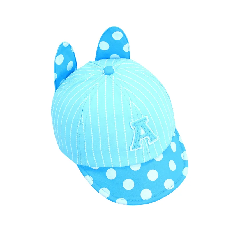 Rabbit Dot Baby Caps With Ears Cute Letter Baby Baseball Caps Boys Girls Sun Caps Striped Fashion Toddler Hat Baby Boys Clothing (11)