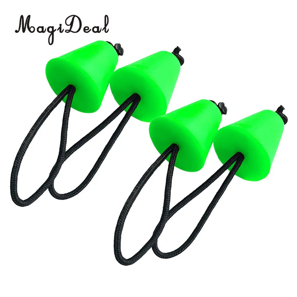 MagiDeal 4 Pieces Durable Green Rubber Kayak Canoe Scupper Plugs Drain Holes Stopper Kit - Universal Fit