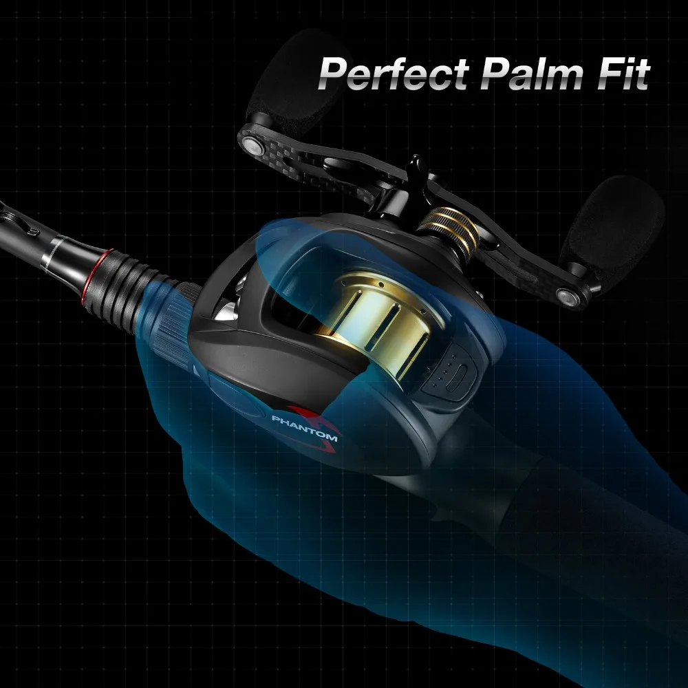 Piscifun Phantom S Baitcasting катушка 2 шестерни соотношение низкий профиль рыбалка ручка из