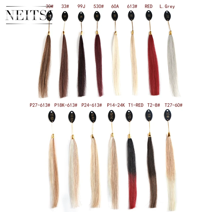 Neitsi Human Hair 30 Color Rings/Color Charts For Human Hair Extensions & Salon Hair Dyeing Sample Can Be Dyed Fast Shipping