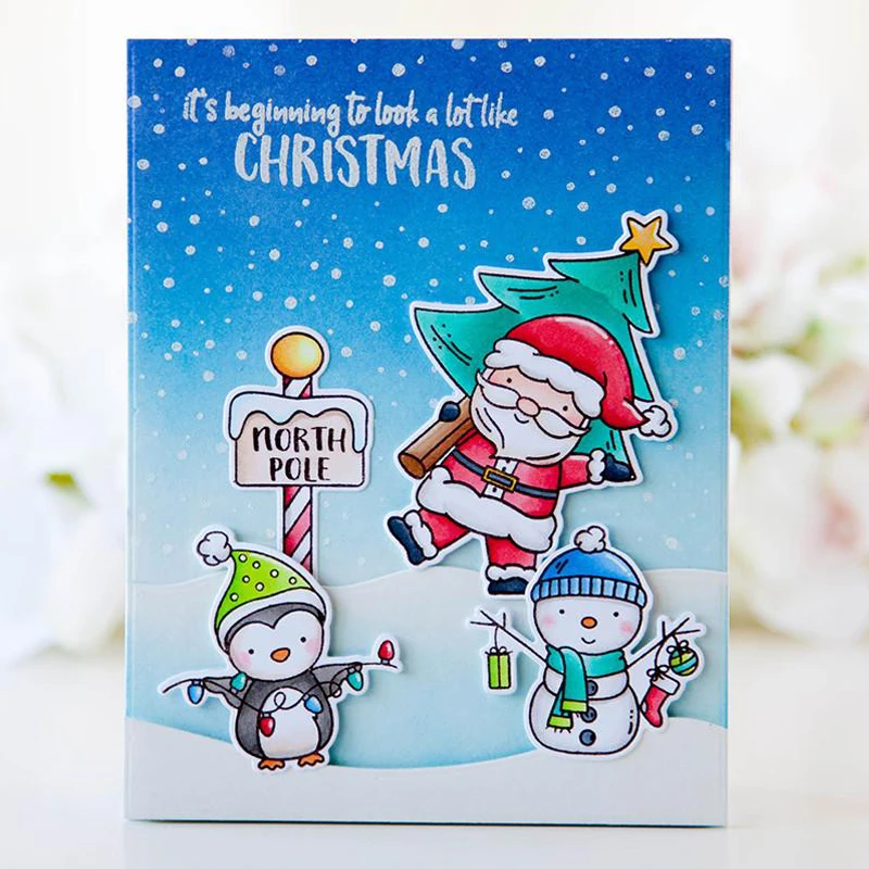 

Christmas Santa Claus Transparent Clear Silicone Stamp DIY Scrapbooking/Photo Album Card Making Handcraft Decorative Clear Stamp