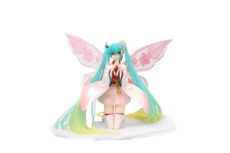 

Anime Hatsune Miku Butterfly Clear aid Cherry Blossoms Fairy Ver Action Figure PVC Collection Model Toy With Box 18cm