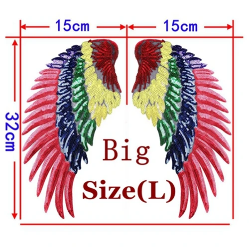 1 Pair Mix Big 1 шт., большие нашивки, брендовая блестящая 3D наклейка с блестками, s крыла, роза, вышивка, мотив, аппликация, одежда для детей, женщин, сделай сам, значок для одежды - Цвет: 1 Pair Mix Big