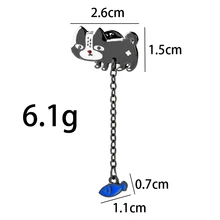 Amor do gato peixe pinos preto cadeias alimentares lapela emblema do pino botão broches gatos dos desenhos animados esmalte pin azul branco e preto broche de animais(China)