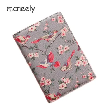 

singing birds and fragrant flowers Passport Holder Men PU Leather ID Card holder Girls Travel Passport Cover Women card Case