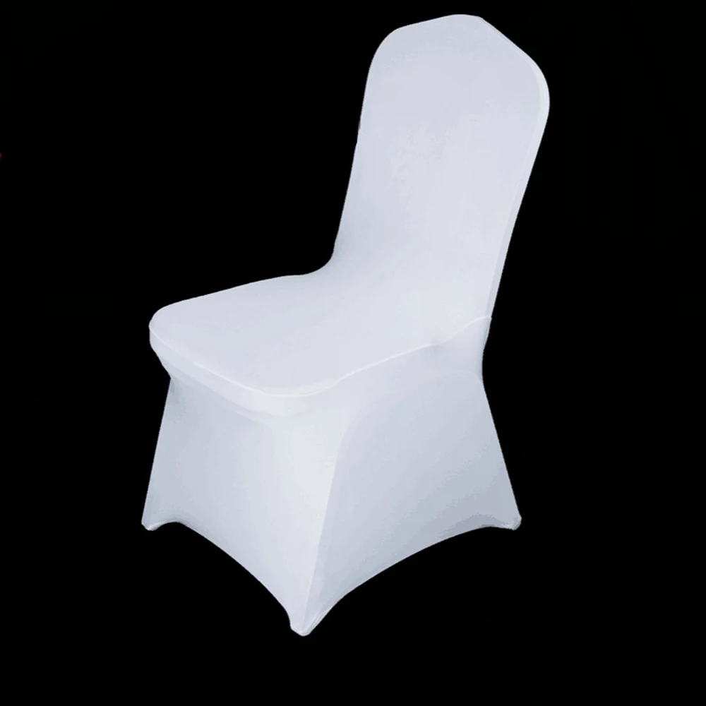 100PCSLotWholesaleUniversalWhiteChairCoverSpandexElasticHotelBanquetPartyWedding