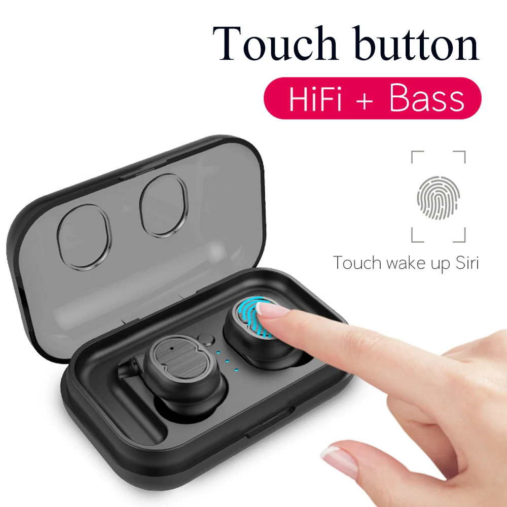 AZiMiYO TWS Wireless Bluetooth 5 0 Earphones for iPhone Xs Xiaomi stereo Earbud Sport Ear Phone With Mic Portable Charging Box