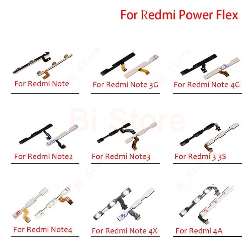 

Power On Off Volume Button Side Key Flex Ribbon For Xiaomi Redmi 3 3S Rdemi 3G 4G 4 pro 4X 4A Note 2 Note 3 Note 4 Note 4X