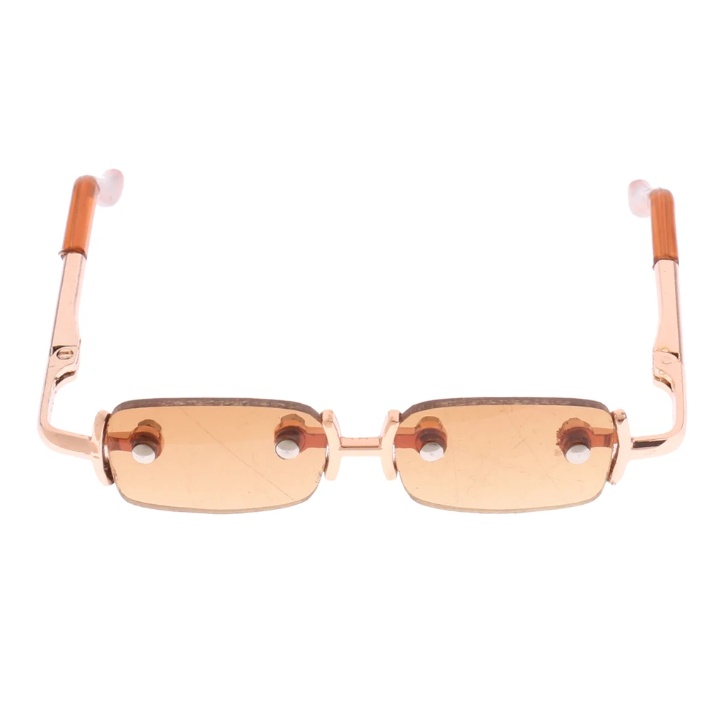 Retro No Frame Square Glasses Alloy Eyeglasses Outfit for 1/3 Dolls Clothing Brown