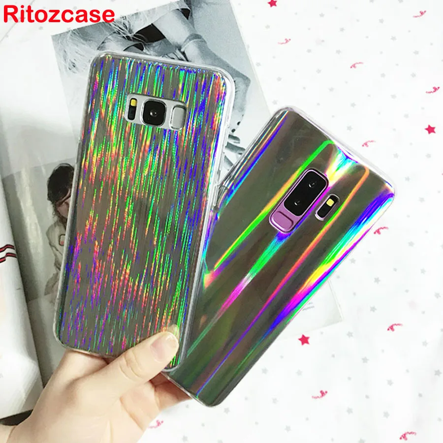 

For samsung galaxy s8 s9 s8 plus s9 plus case Luxury Glitter Cool Laser Shining Soft TPU Silicone phone bag back Cover