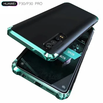 

For Huawei P30 Case Luxury Armor Hard Plastic Back Metal Aluminum Frame Shockproof Phone Cover for Huawei p30 Pro Case Metal