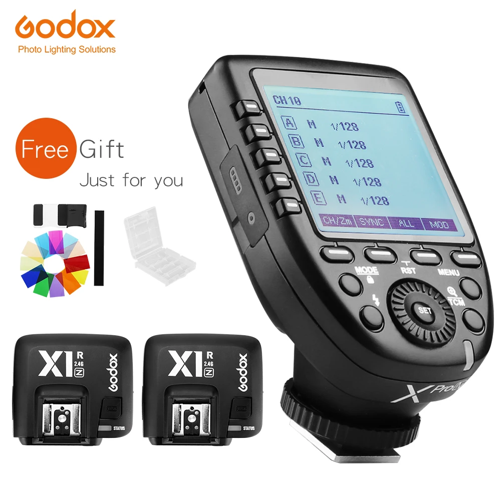 

In Stock! GODOX XPro-N i-TTL 2.4G Wireless High Speed Sync X system Trigger + Godox 2x X1R-N Receiver For Nikon Cameras