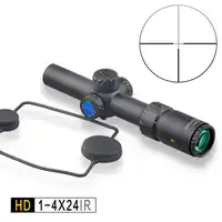 ENTDECKUNG tactical Jagd Zielfernrohr HD 1-4X24 IR Lang augen relief Beleuchtet R & G Teleskop Anblick Umfang fit 30- 06 308 AR15 M4