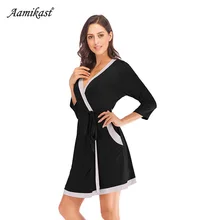 Aamikast осенне-зимний женский халат для беременных и беременных, ночная рубашка для кормящих, больничная одежда для грудного вскармливания, S-XXL