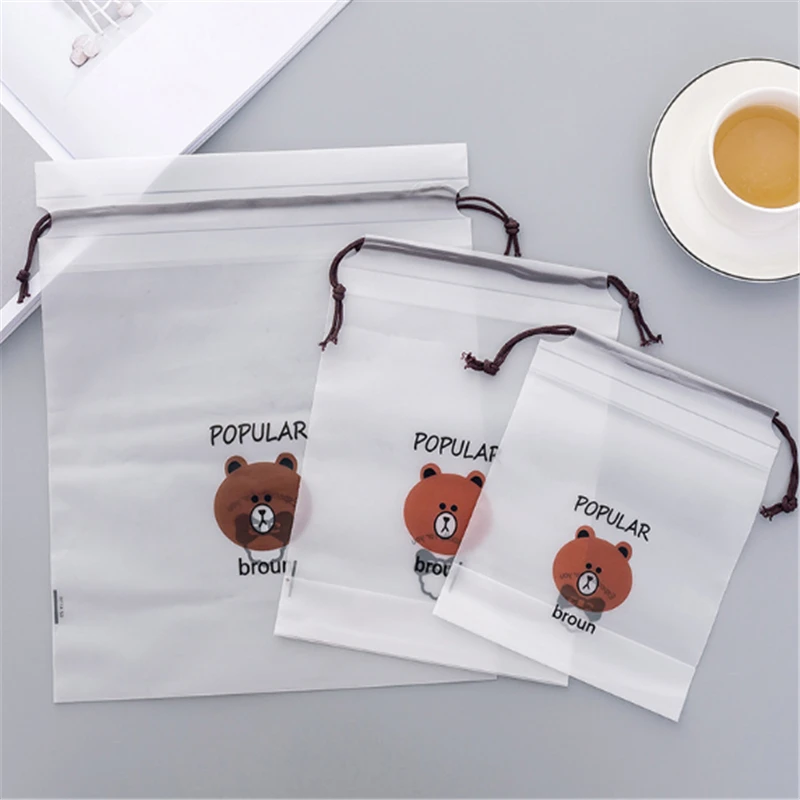 الدب البني حقيبة مستحضرات تجميل شفافة السفر حقيبة مستحضرات تجميل النساء سستة المكياج حمام المنظم كيس التخزين غسل الزينة Beaut عدة