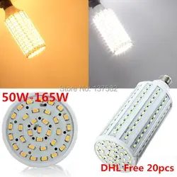 Цена оптовой продажи для 50 Вт Светодиодные лампы E27 B22 E14 AC110/220 В 5730 SMD LED Кукуруза Освещение лампы теплый белый/холодный белый доставка DHL