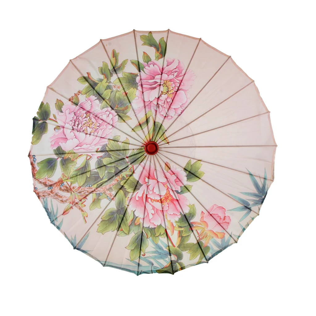Vintage Chinese Silk Cloth Umbrella Handmade Art Painted Parasol for Wedding Party Favor Guests Gifts Performance Photo Prop