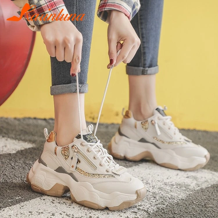 

KARINLUNA Brand Design Sneakers Lace Up Ded Shoes Flat Platform Women Shoes Woman Casual Party Soft Spring Autumn Flats