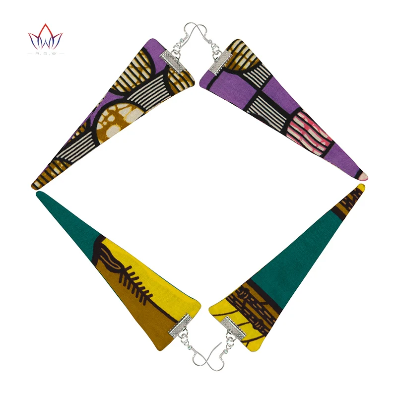 Трендовые африканские серьги из ткани ручной работы, женские вечерние серьги, подарок, Африканский принт, Анкара, большие серьги-капли WYB279