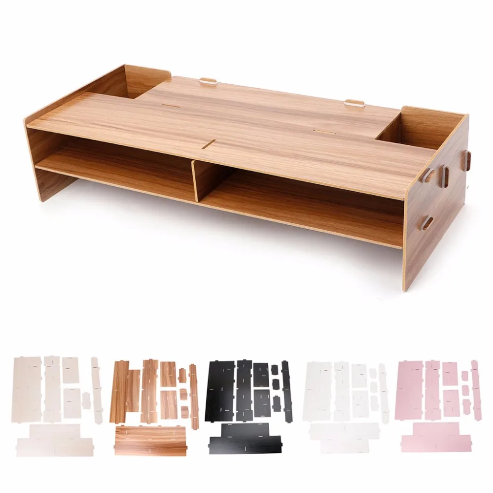 Desktop Monitor Riser TV Stand Desk Organizer Storage Box For Computer Laptop