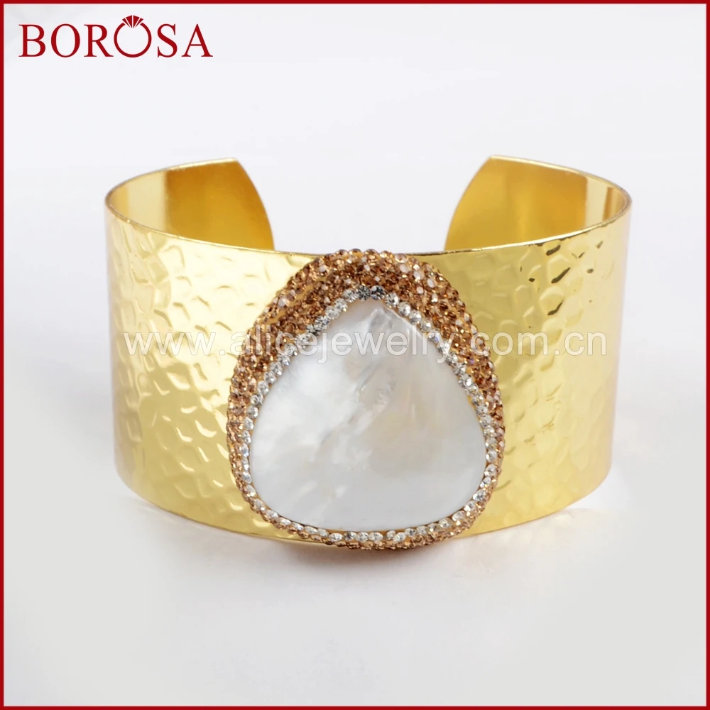 BOROSA 5 шт. Новое поступление жемчужный браслет манжета позолоченные капли
