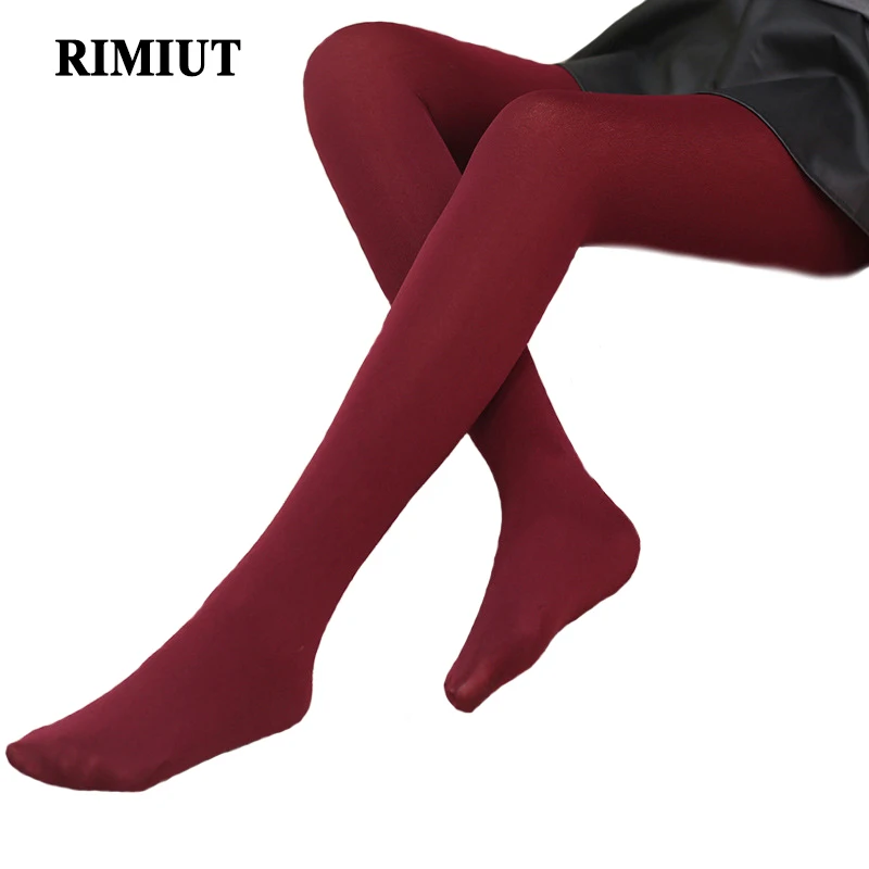 

RIMIUT Full Length Leggings Woman Girls Casual Warm Winter Faux Velvet Knitted Thick Slim Leggings Super Elastic Pants