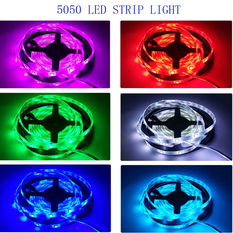 Светодиодная лента светильник 5050 2835 RGB 5 м 10 водонепроницаемый диод 12 в пост. Тока