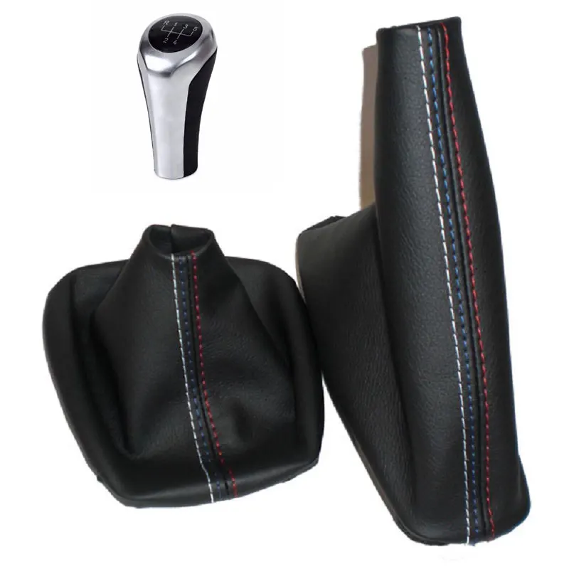 

5 Speed 6 Gear Manual Shift Knob With Real Leather ///M Power Color Handbrake Gaiter Shift Boot For BMW 3 Series E36 E46 M3