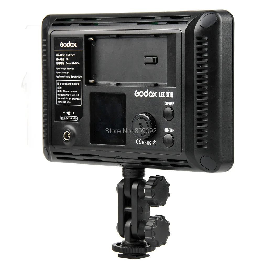 Godox LED 308 Video Light 3300 5600K +Remote Handle Grip DSLR Camera DV