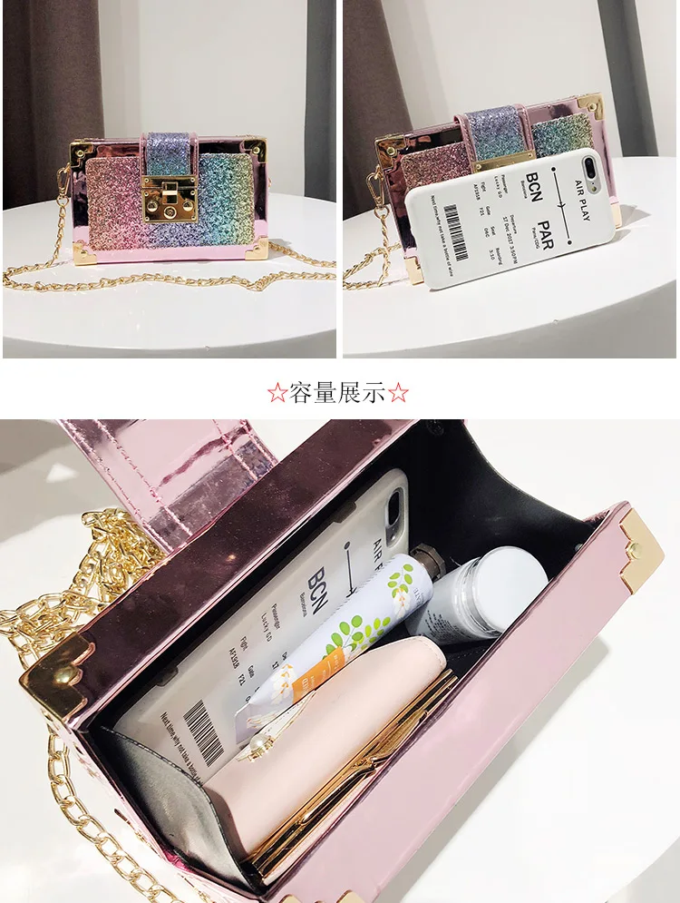 corrente crossbody mini saco do mensageiro