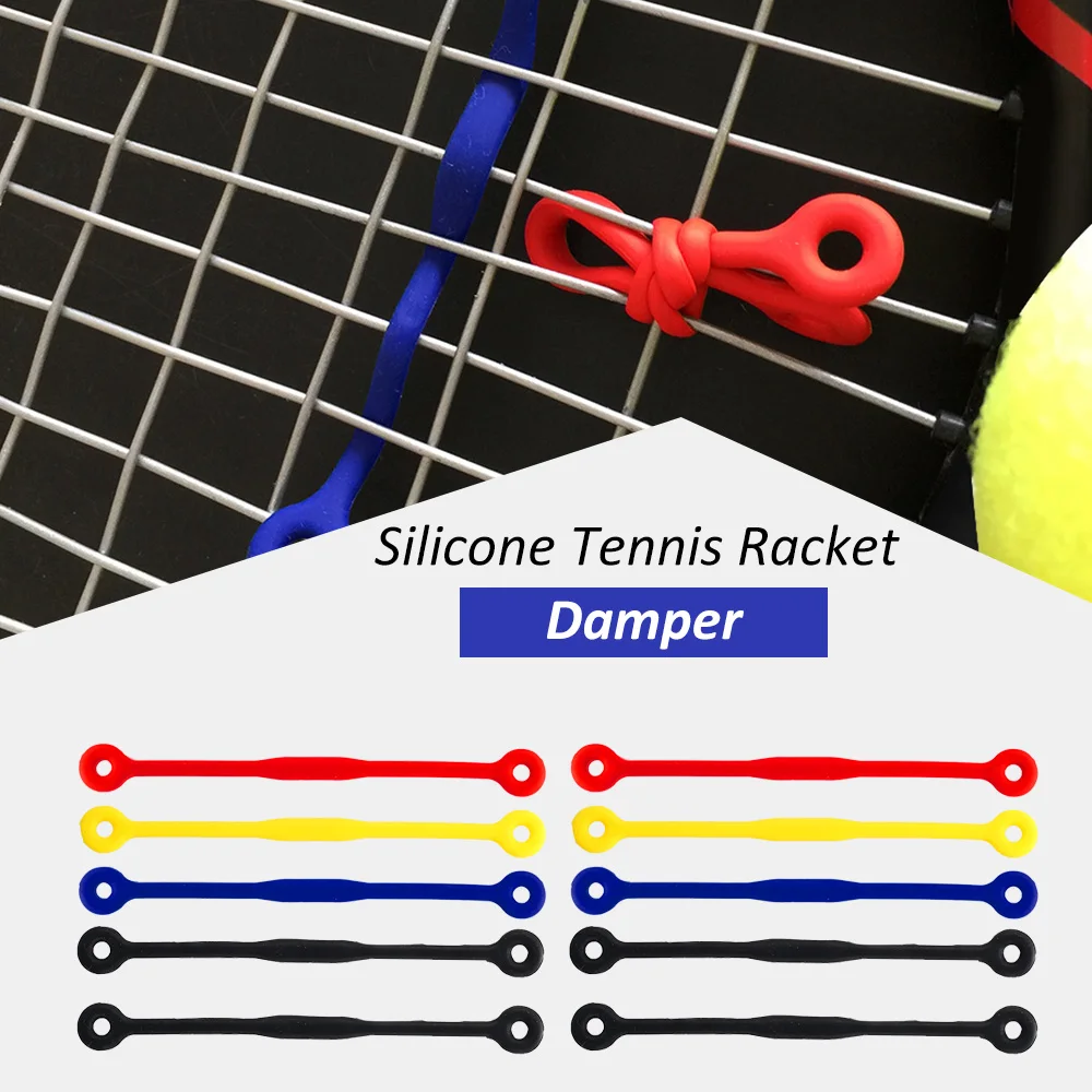 

10Pcs Tennis Damper Silicone Tennis Racket Vibration Absorbing Shock Reducing Strips Racquet Sports Tennis Accessories