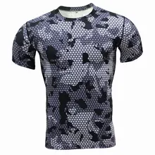 2017 Hombres Workout GYM Fitness Tops Camiseta para Correr Deporte Yoga tren Pro Secado rápido de Compresión Ejercicio Muslce Culturismo Camiseta S80