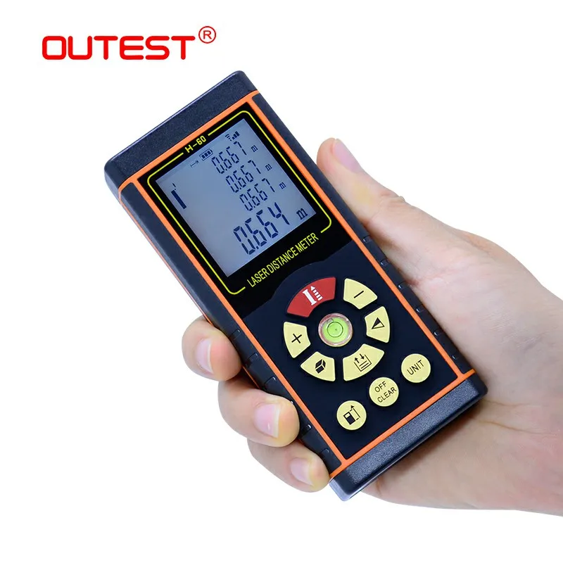 OUTEST Digital Laser Distance Meter 40M 60M 80M 100M Laser rangefinder metre Single continuous Area Volume with Electronic level OUTEST Digital Laser Distance Meter 40M 60M 80M 100M Laser rangefinder metre Single continuous Area Volume with Electronic level