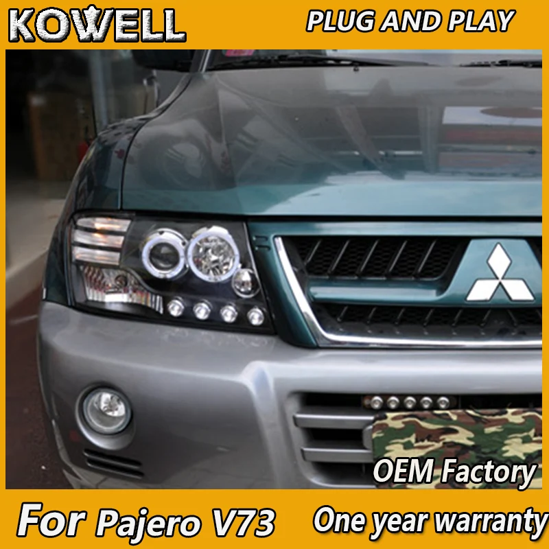 

KOWELL Car Styling for Mitsubishi Pajero headlights Pajero V73 led headlight turn signal drl HID KIT Bi-Xenon Lens low beam