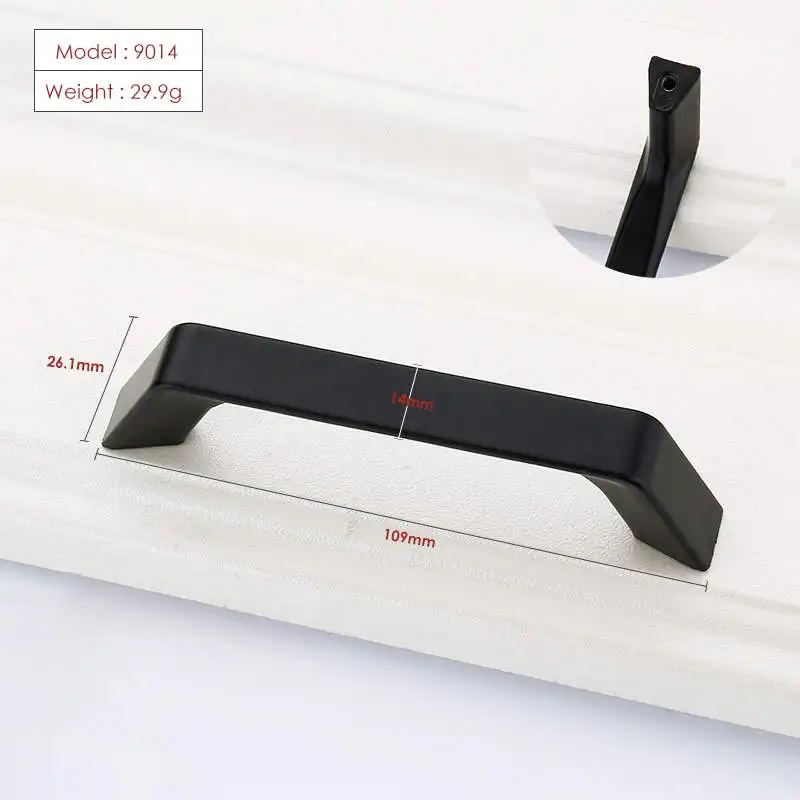 

Hole Spacing 66mm/96mm/128mm/120mm/196mm Handle No Fading Zinc Alloy Black Cabinet Kitchen Door Furniture American Cupboard Door