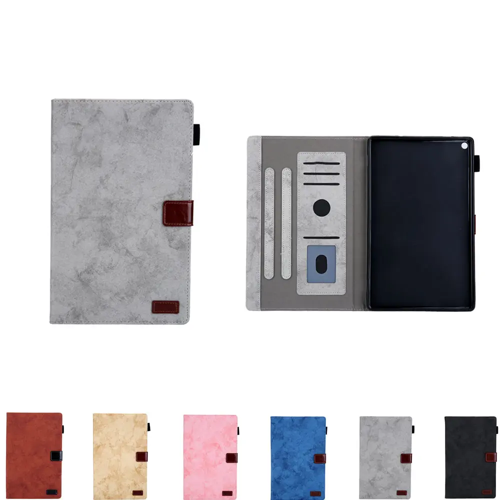 

Shockproof Sleeve Bags Tablet Case For Amazon Kindle Fire HD 8 2018 2017 2016 8th 7th 6th Business Cloth PU Leather Stand Cover